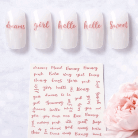 Nagelsticker Schrift rose 1