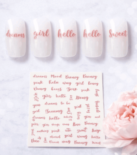 Nagelsticker Schrift rose 1