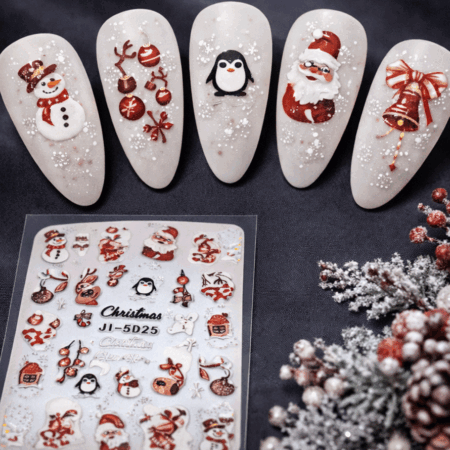 Nagelsticker 5D Weinachten Red