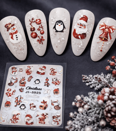 Nagelsticker 5D Weinachten Red