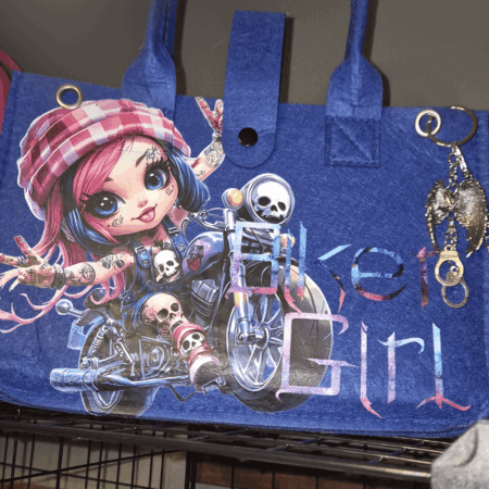 Design Handtaschen aus Filz Biker Girl
