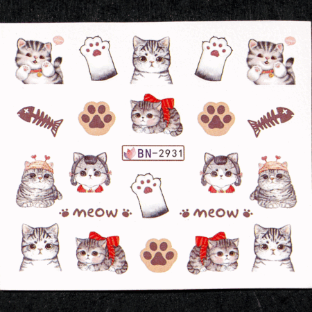Wet Sticker Cats 2931