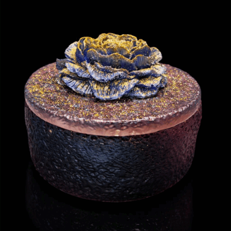 Acryl Dose Dunkel mit Glitter Rosen - Design