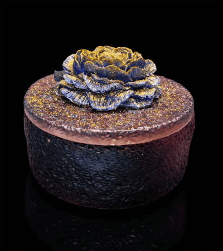 Acryl Dose Dunkel mit Glitter Rosen - Design