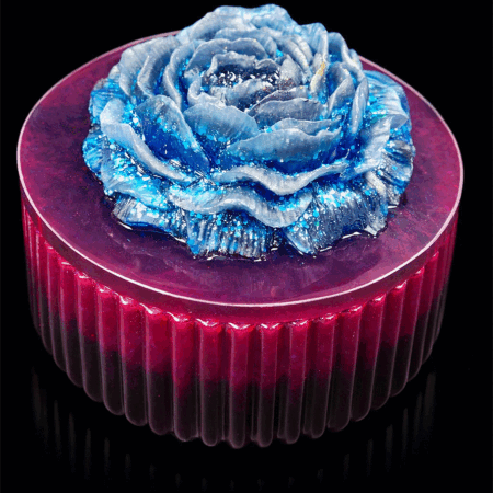 Acryl Dose Blau Pink mit Rosen - Design