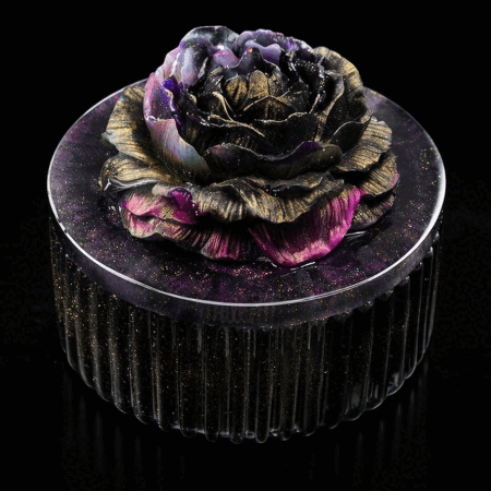 Acryl Dose Schwarz mit Rosen - Design