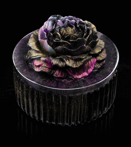 Acryl Dose Schwarz mit Rosen - Design