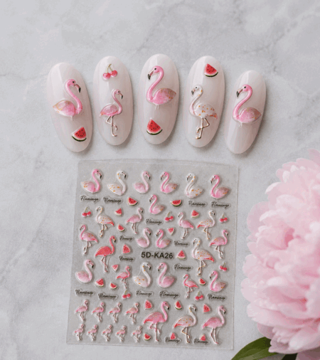 Nagelsticker 5D Flamingo