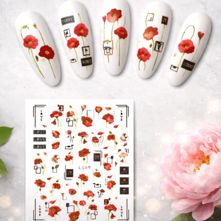 Nagelsticker Mohnblume Iridescent