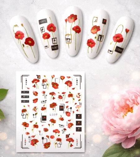 Nagelsticker Mohnblume Iridescent