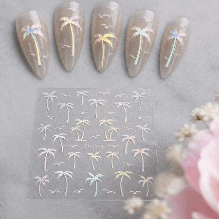Nagelsticker Palmen silber
