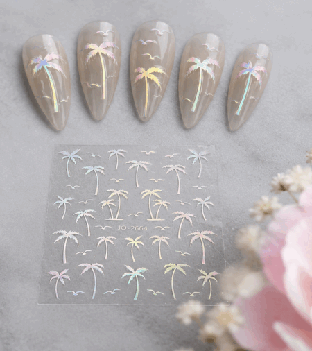 Nagelsticker Palmen silber