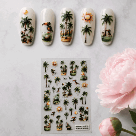 Nagelsticker Palmen Tropical