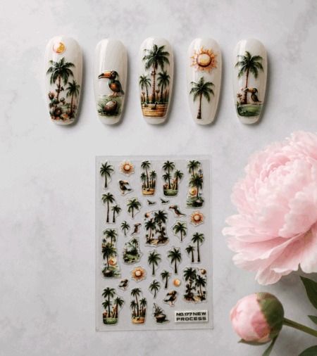 Nagelsticker Palmen Tropical