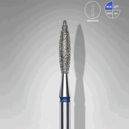 Diamond nail drill bit flame blue EXPERT head diameter 2,3 mm
