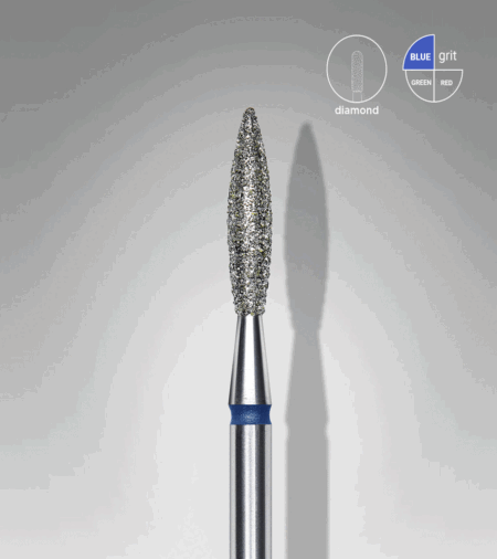 Diamond nail drill bit flame blue EXPERT head diameter 2,3 mm