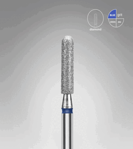Staleks Expert Diamantfräser Abgerundeter Zylinder" blau, Durchmesser 2,5 mm, Arbeitsteil 10 mm