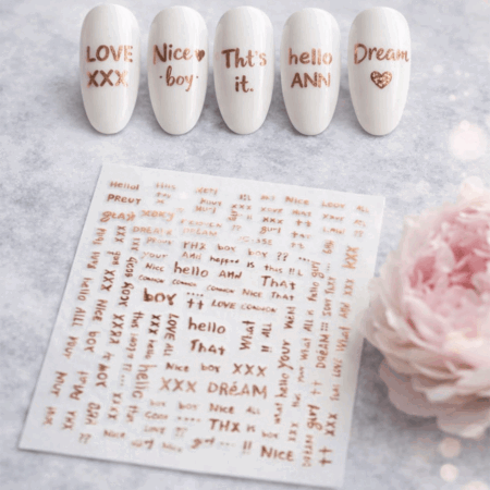 Nagelsticker Schrift rose 2