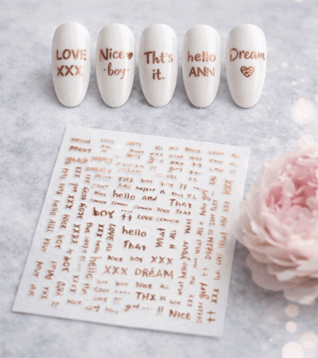 Nagelsticker Schrift rose 2