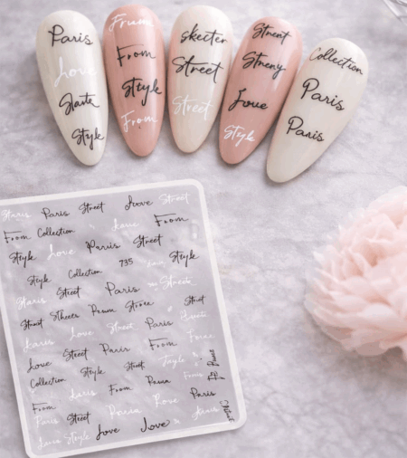 Nagelsticker Schrift schwarz