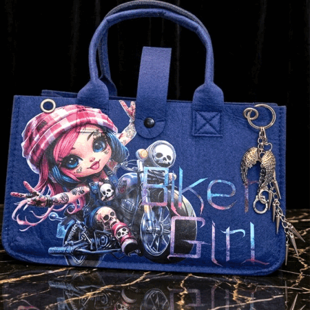 Design Handtaschen aus Filz Biker Girl