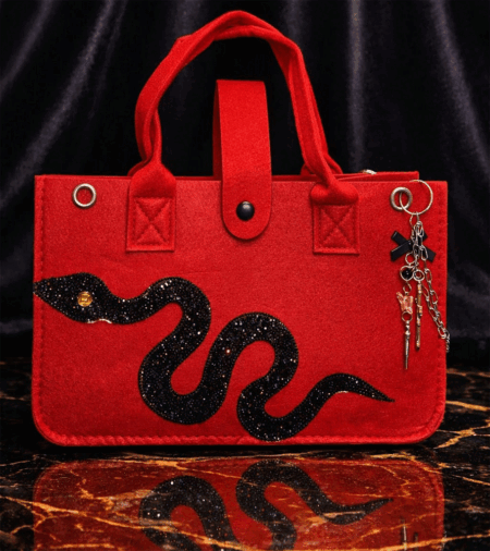 Design Handtaschen aus Filz Snake